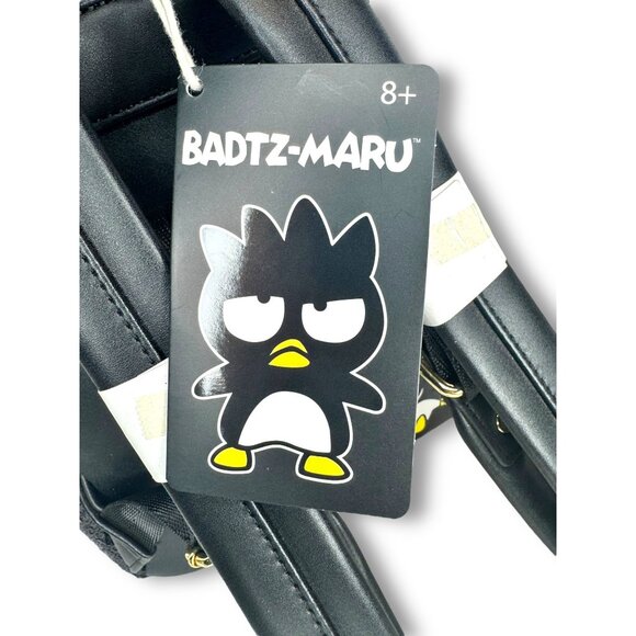 Loungefly X Sanrio Badtz-Maru Black Sequin Mini Backpack New Faux Leather - Picture 7 of 11